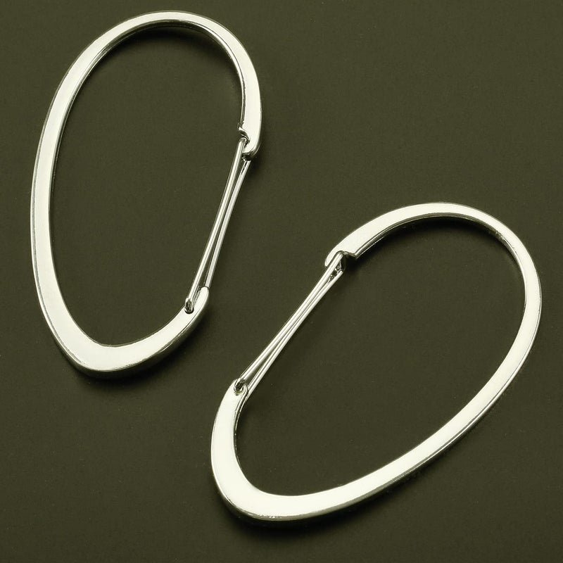 ZESLMG Nickel Shower Curtain Rings, Rustproof Shower Curtain Hooks for Bathroom, ZESLMG Decorative Shower Hooks Rings for Shower Curtain Rod Hangers, Set of 12 D-Shaped Design - Image 2